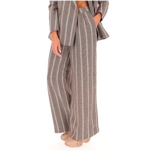 Pantalone a gamba ampia con filo triplo colore