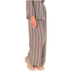 Pantalone a gamba ampia con filo triplo colore