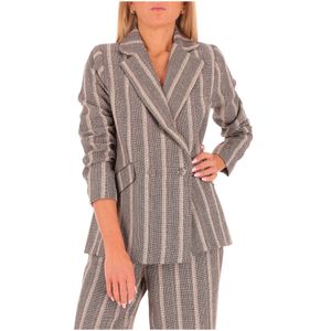 Giacca doppiopetto con filo lurex e fili triplo colore