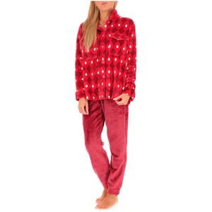 Ruby-colored chenille pajamas