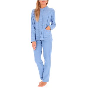 Pigiama azzurro in flanella con stampa cuori