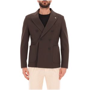 Double-breasted jacket in stretch viscose