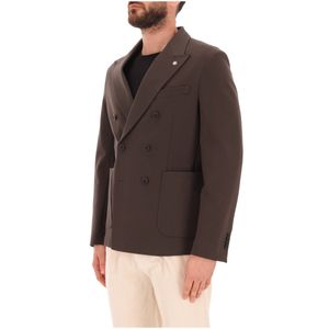 Double-breasted jacket in stretch viscose