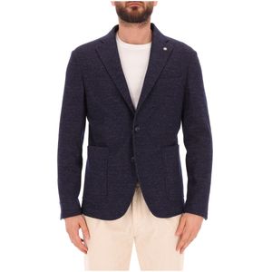 Slim-fit melange wool blend jacket