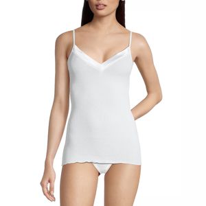 Top con scollo a V in raso Filoscozia