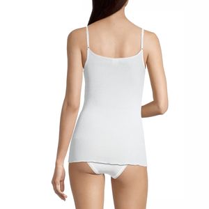 Top con scollo a V in raso Filoscozia