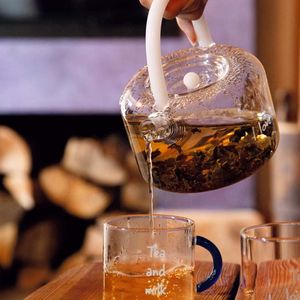 Borosilicate glass teapot with filter