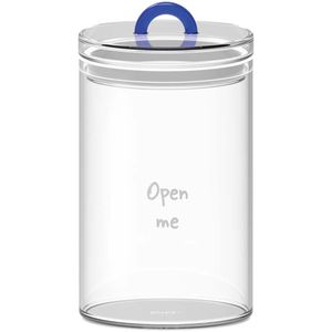 Clear borosilicate glass jar with airtight lid