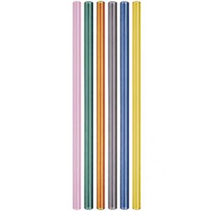 Set da 6 cannucce riutilizzabili colorate in vetro