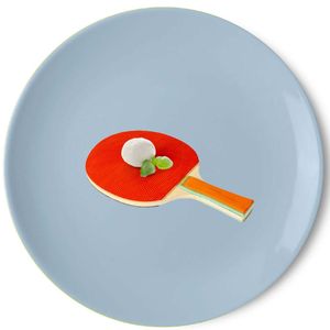 Piatto pizza in porcellana con disegno