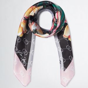 Foulard con stampa floreale diagonale