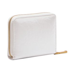 Portafoglio zip con logo oro