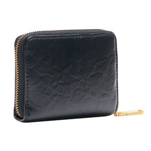 Portafoglio zip con logo oro