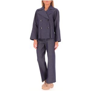 Giacca Malta doppiopetto in denim scuro