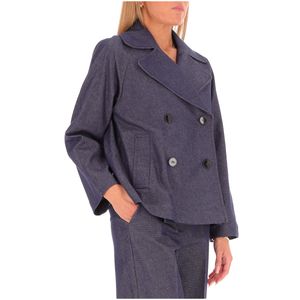 Giacca Malta doppiopetto in denim scuro