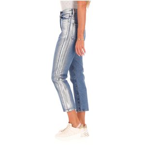 Five-pocket jeans in laminated denim