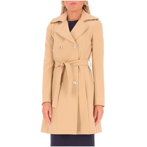 Double-breasted trench coat with belt