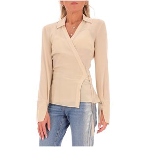 Silk shirt with drawstring