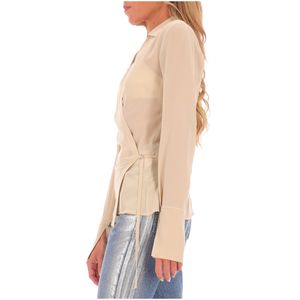 Silk shirt with drawstring
