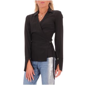 Silk shirt with drawstring