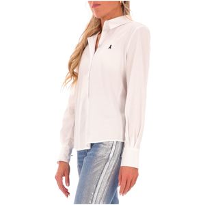 Cotton shirt with logo on the chest and slit on the back