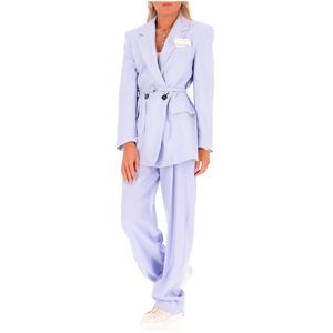 Blazer azzurro con cintura Manisa