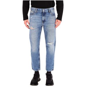 Jeans con abrasioni blu