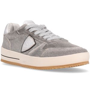Sneakers Nice Low Pony Metal argentata