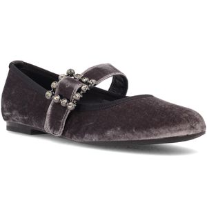 Ballerina in velluto con fibbia gioiello