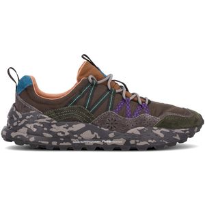 Anthracite and green Washi sneakers with camouflage sole
