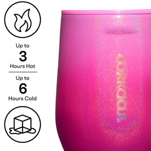 Pink Stemless Glass with Glitter
