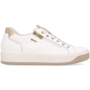 White woven leather sneakers
