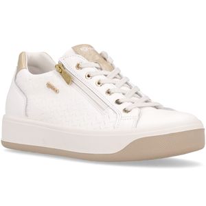 White woven leather sneakers