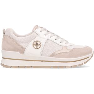 Suede and glitter fabric sneakers with logo