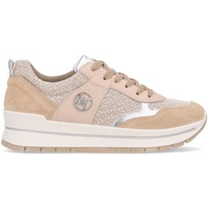 Suede and glitter fabric sneakers