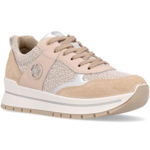 Suede and glitter fabric sneakers