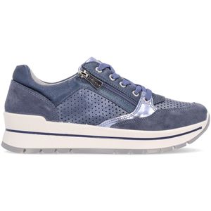Sneakers navy con zip e lacci