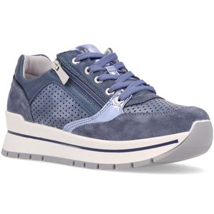 Sneakers navy con zip e lacci