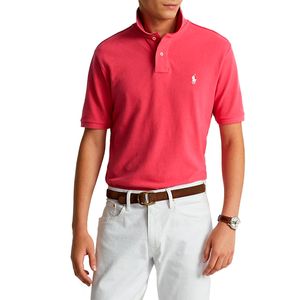 Pink piqué polo shirt