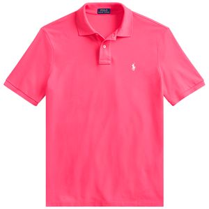 Pink piqué polo shirt