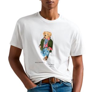 T-shirt bianca con Polo Bear Classic-Fit