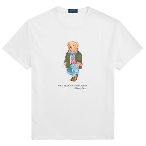T-shirt bianca con Polo Bear Classic-Fit