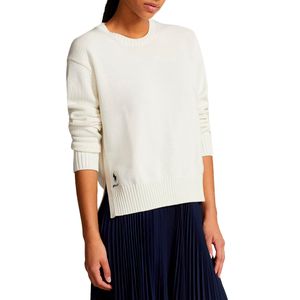 White cotton crew neck sweater