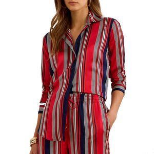 Striped charmeuse shirt