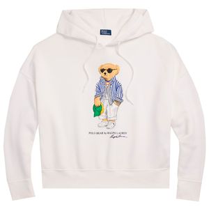 Felpa con cappuccio Polo Bear bianca