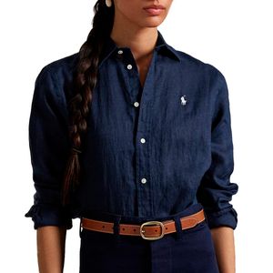 Camicia in lino Classic-Fit Newport Navy