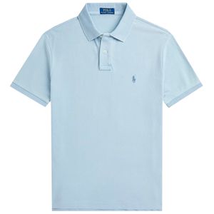 Polo in piqué Custom Slim-Fit azzurro