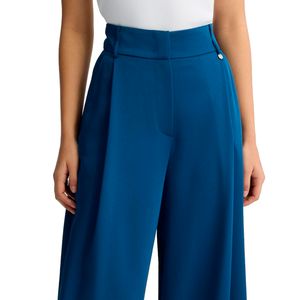 Pantaloni a palazzo blu a vita alta