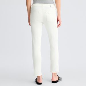 Pantaloni bianchi cropped con risvolto
