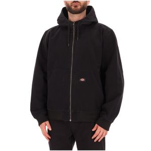 Giubbino nero con cappuccio e coulisse